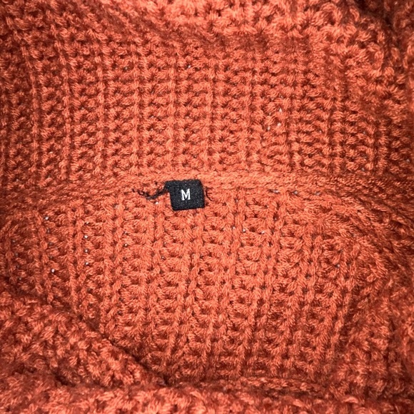 Cozy Orange Cowl Neck Sweater  Chunky Cropped  size M - Picture 6 of 8